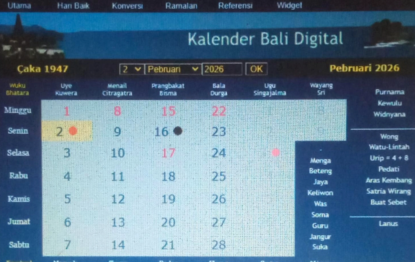08 Juni 2026: Hari Ala Ayuning Dewasa, Rekomendasi Kegiatan