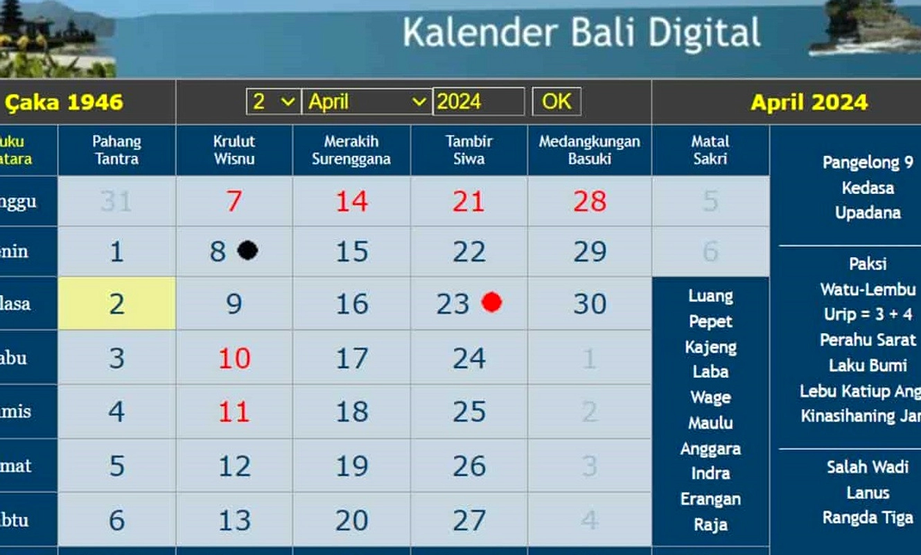 19 Apr 2026: Hari Baik Memulai Tanam & Upacara di Bali