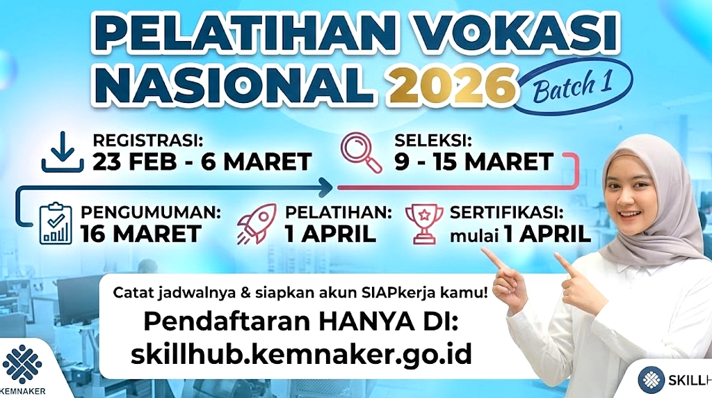 20 Ribu Kursi Pelatihan Vokasi Dibuka, Daftar Sebelum 9 Juli