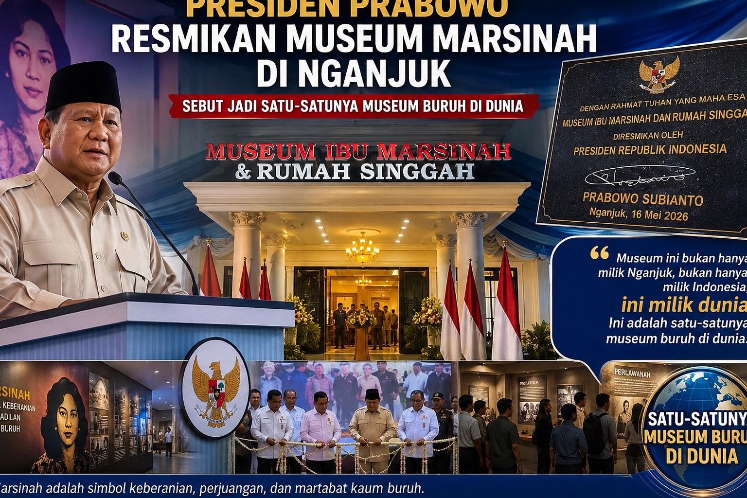4.500 Orang Kunjungi Museum Marsinah Usai Diresmikan Prabowo