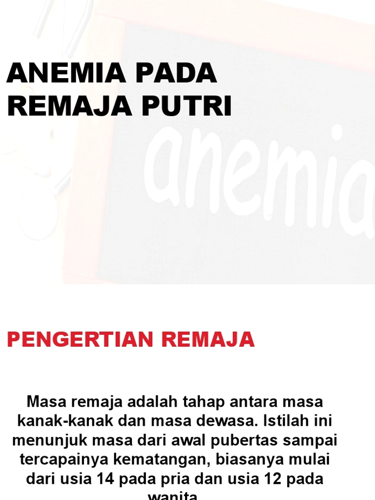 Anemia Remaja Putri Bandung Melebihi 100 Ribu, 11% Penderita