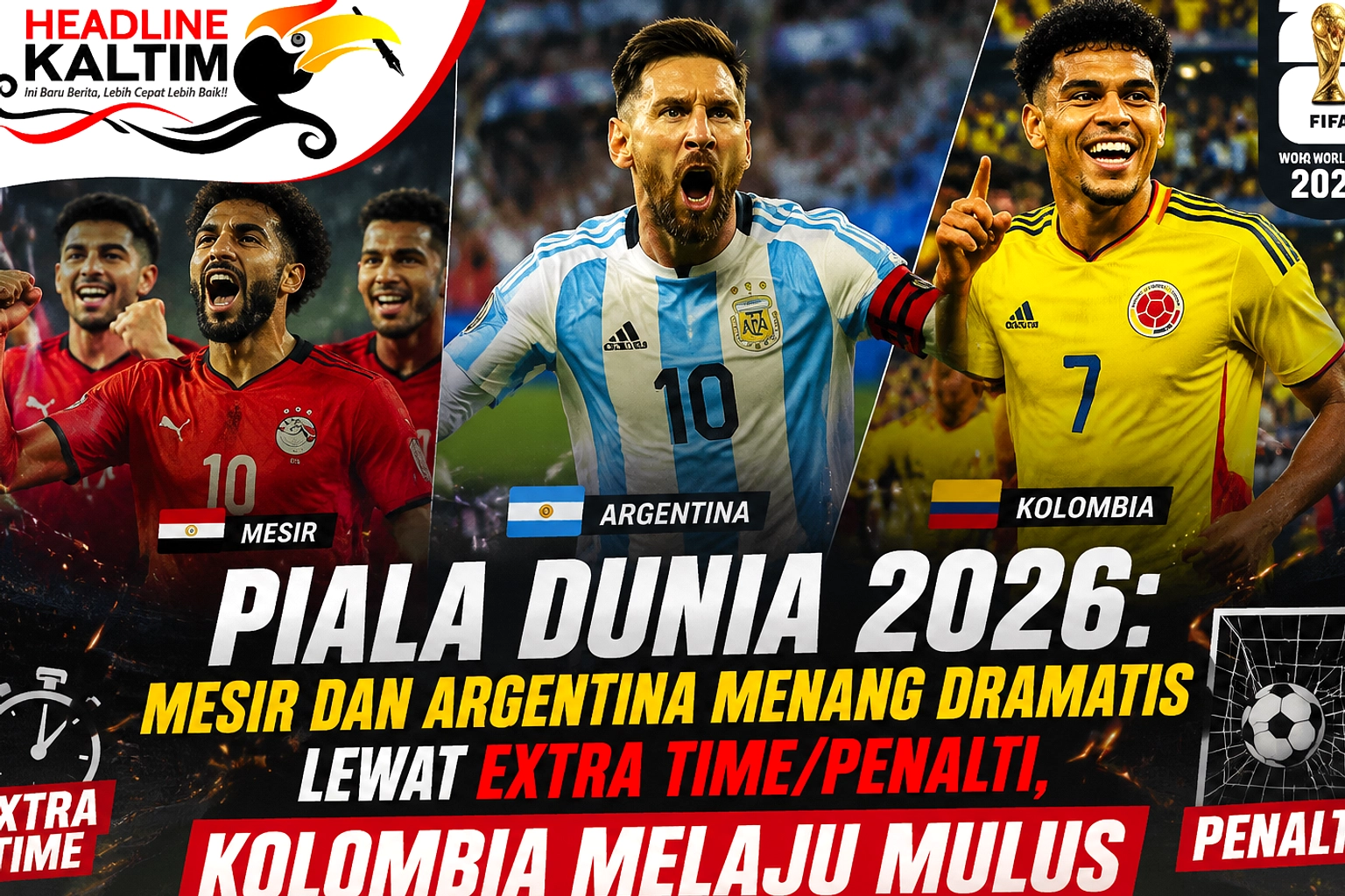 Argentina vs Mesir: Ujian Rekor Sempurna di 16 Besar Piala Dunia