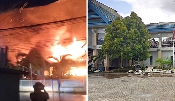 Aula PKK di Pinrang Hangus Terbakar