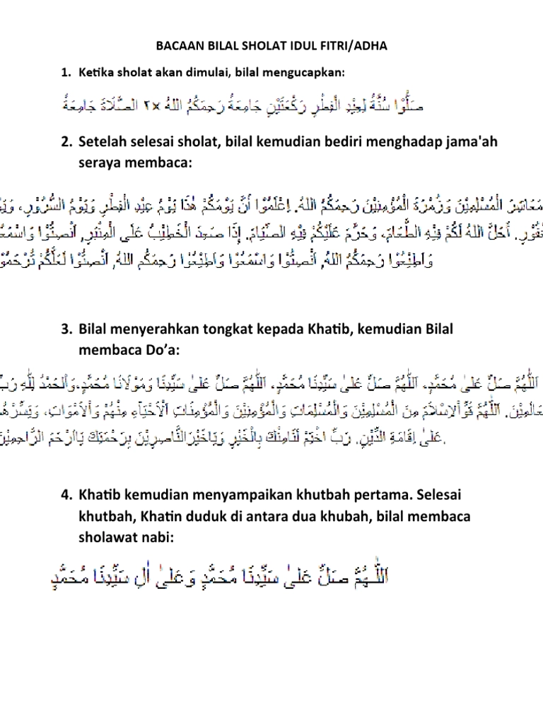 Bacaan Bilal: Cara Membaca Seluruh Sholat Idul Fitri Lengkap