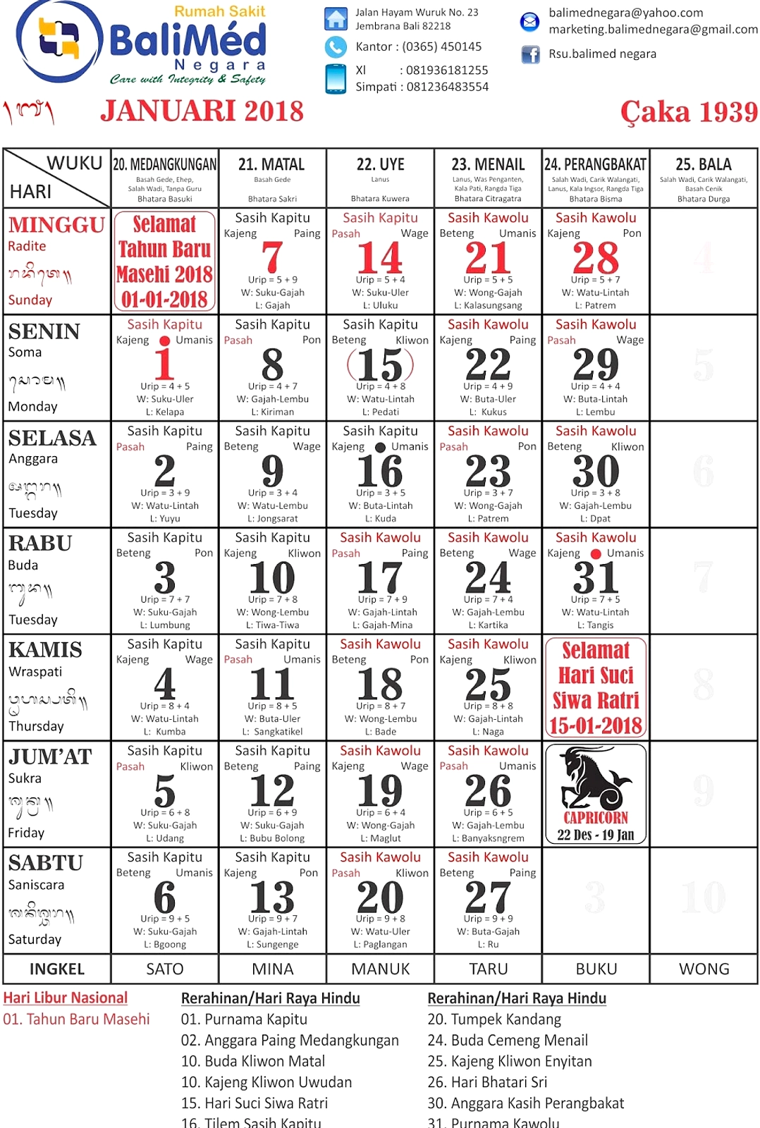 Bali Calendar 1 April 2026: Jadwal Kegiatan Tak Dianjurkan