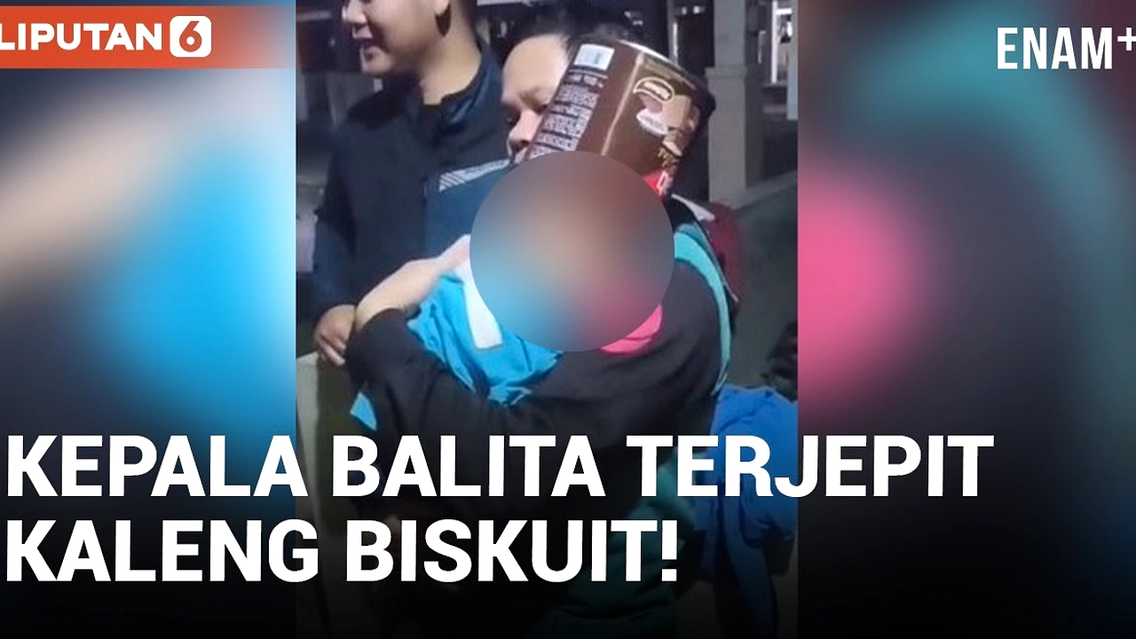 Balita di Ciamis Selamat, Kepala Tersangkut Kaleng Biskuit