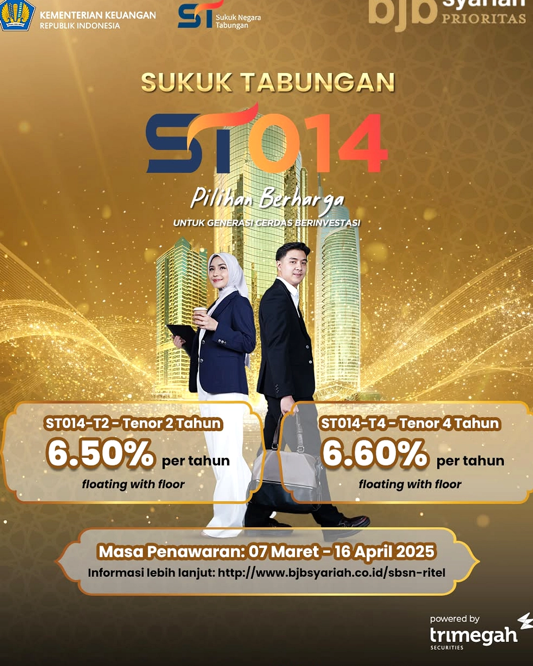 Bank bjb Luncurkan Sukuk Tabungan ST016 Digital Online