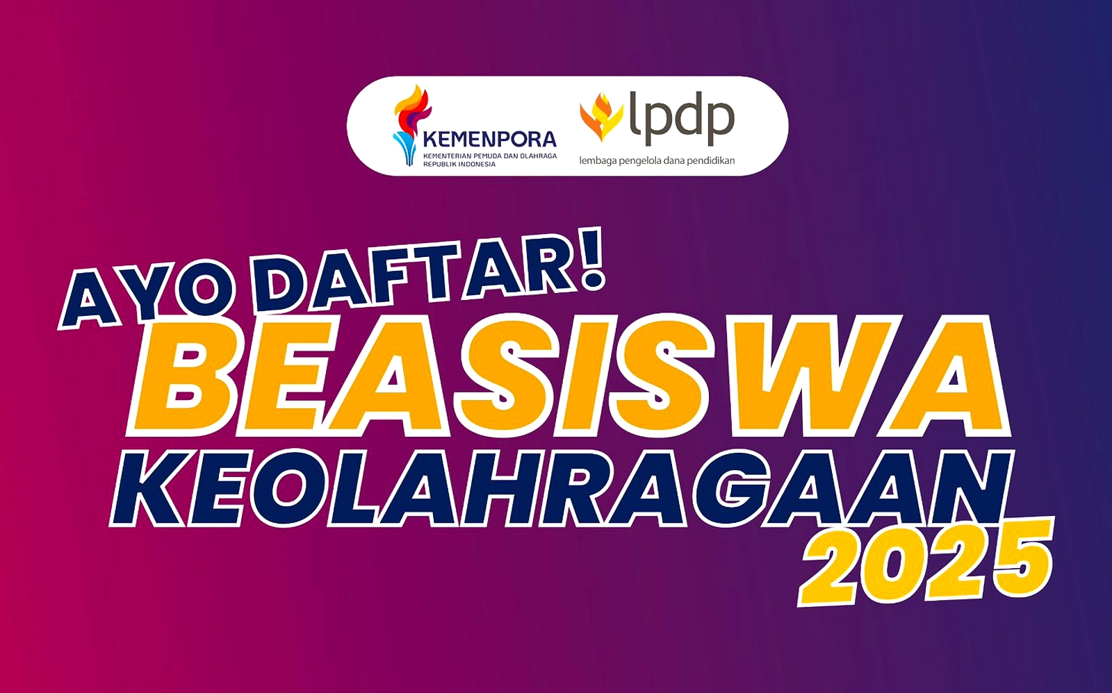 Beasiswa Olahraga 2026 Dibuka, Dua Jalur Siap Tampung Atlet