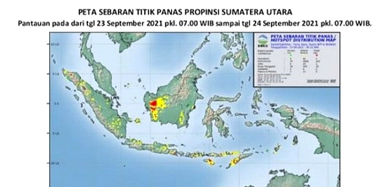 BMKG Catat 33 Titik Panas di Sumatera Utara, Medan Berisiko
