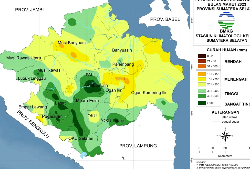 BMKG Palembang: Hujan 1,8 mm, Perkiraan Lebat Minggu Depan