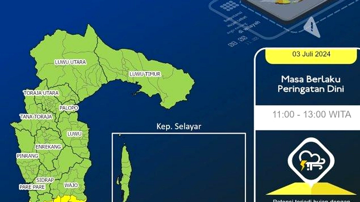 BMKG Ramalkan Hujan Ringan di Makassar, Sulsel 27 April 2026