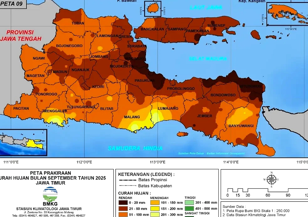 BMKG Rilis Prakiraan Cuaca Jawa Timur 22 Mei 2026 Hari Ini