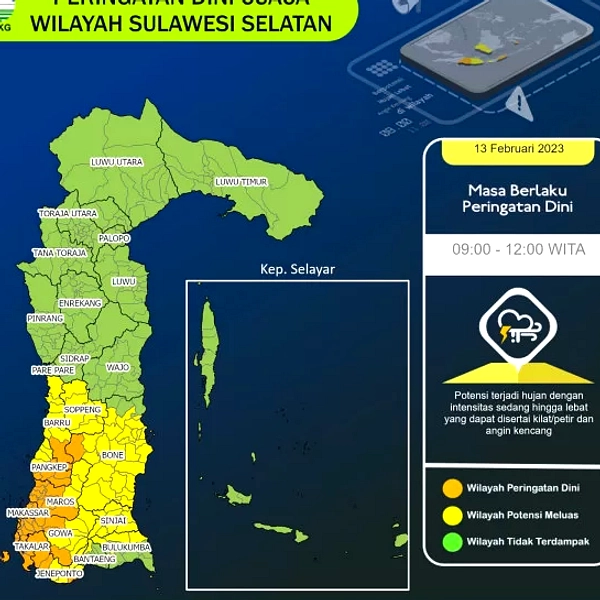BMKG Tegaskan Peringatan Cuaca Ekstrem 22-24 Maret Indonesia