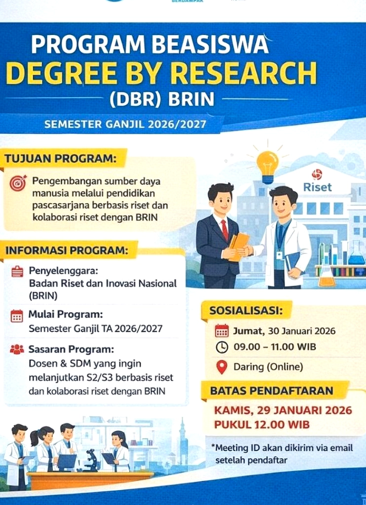 BRIN-LPDP Buka Beasiswa Doktor Riset