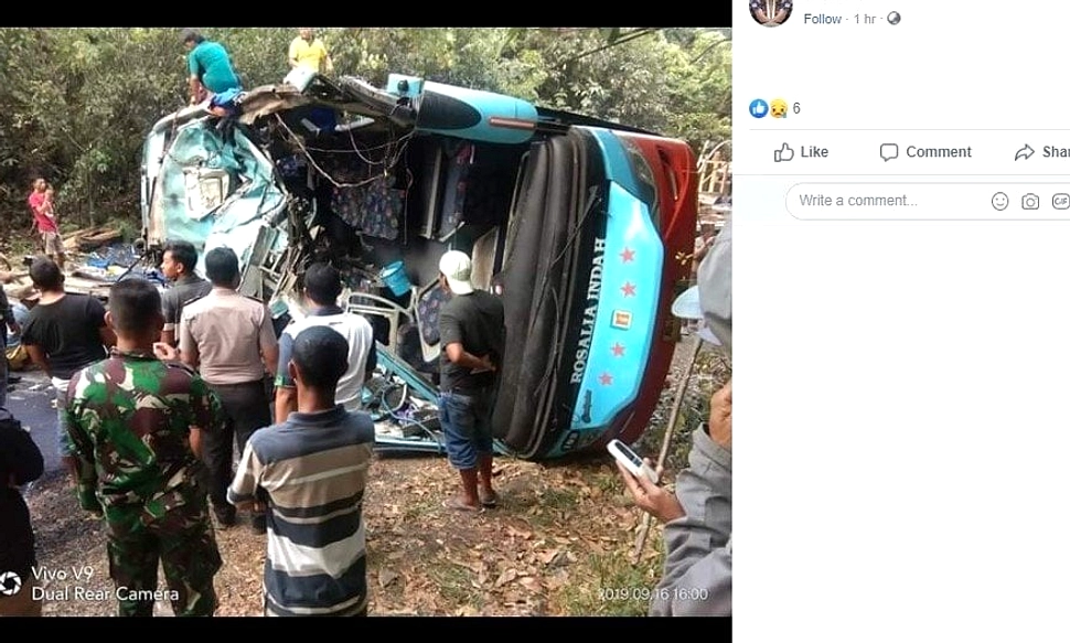 Bus ALS Tanpa Izin Menabrak Truk Tangki, 16 Orang Meninggal
