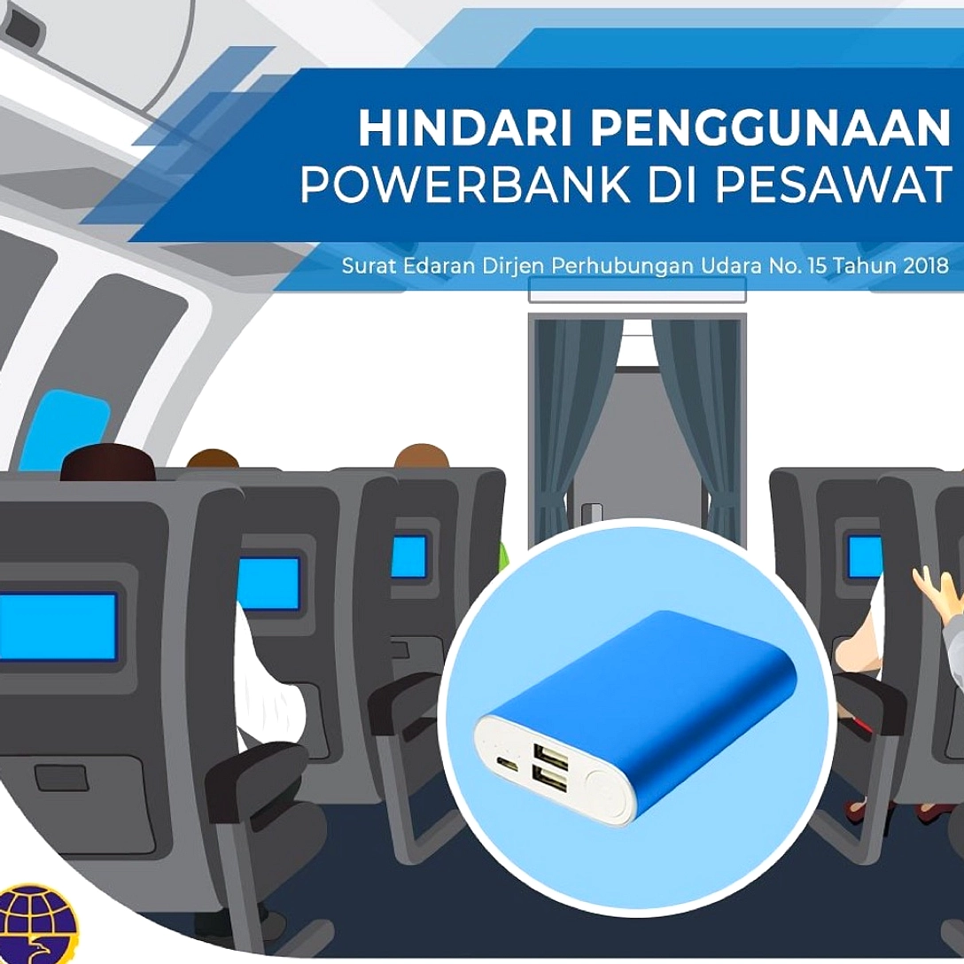 CAD Batasi 2 Powerbank Penumpang, Dilarang Isi Daya di Pesawat