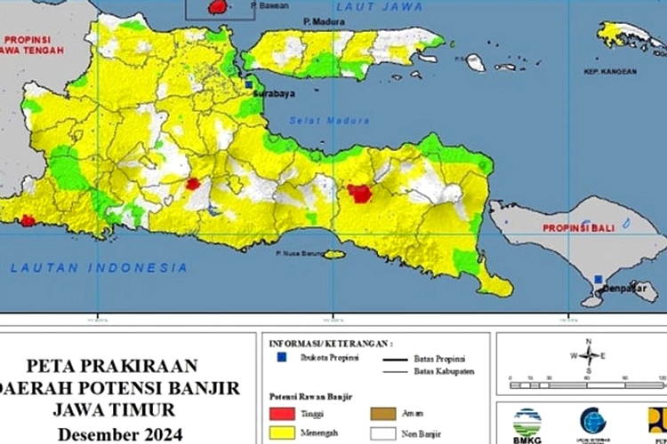 Cuaca 21 Maret 2026: Potensi Banjir di Jatim Tanpa Hujan