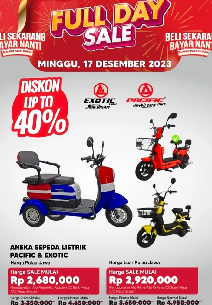 Diskon Sepeda Listrik Transmart Capai Rp 2,8 Juta