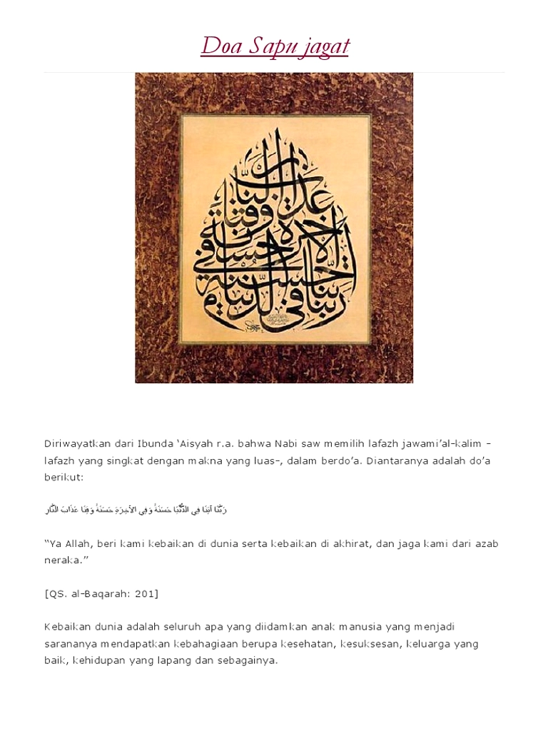 Doa Sapu Jagat: Permohonan Kebaikan Dunia dan Akhirat