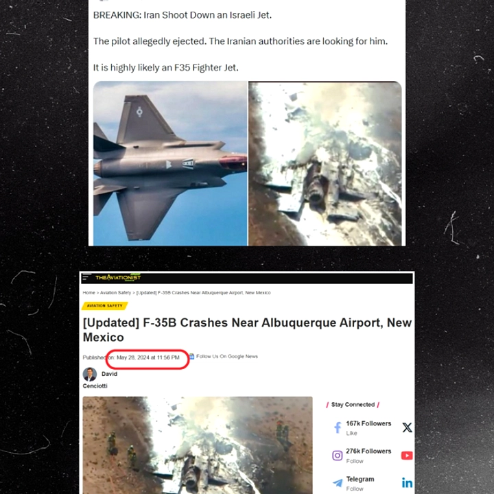 F-35 Jatuh Setelah Tertembak Rudal Majid Iran di udara