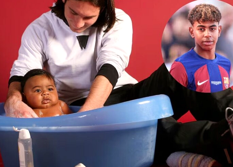 Foto Messi Gendong Yamal Bayi Viral Jelang Final Piala Dunia