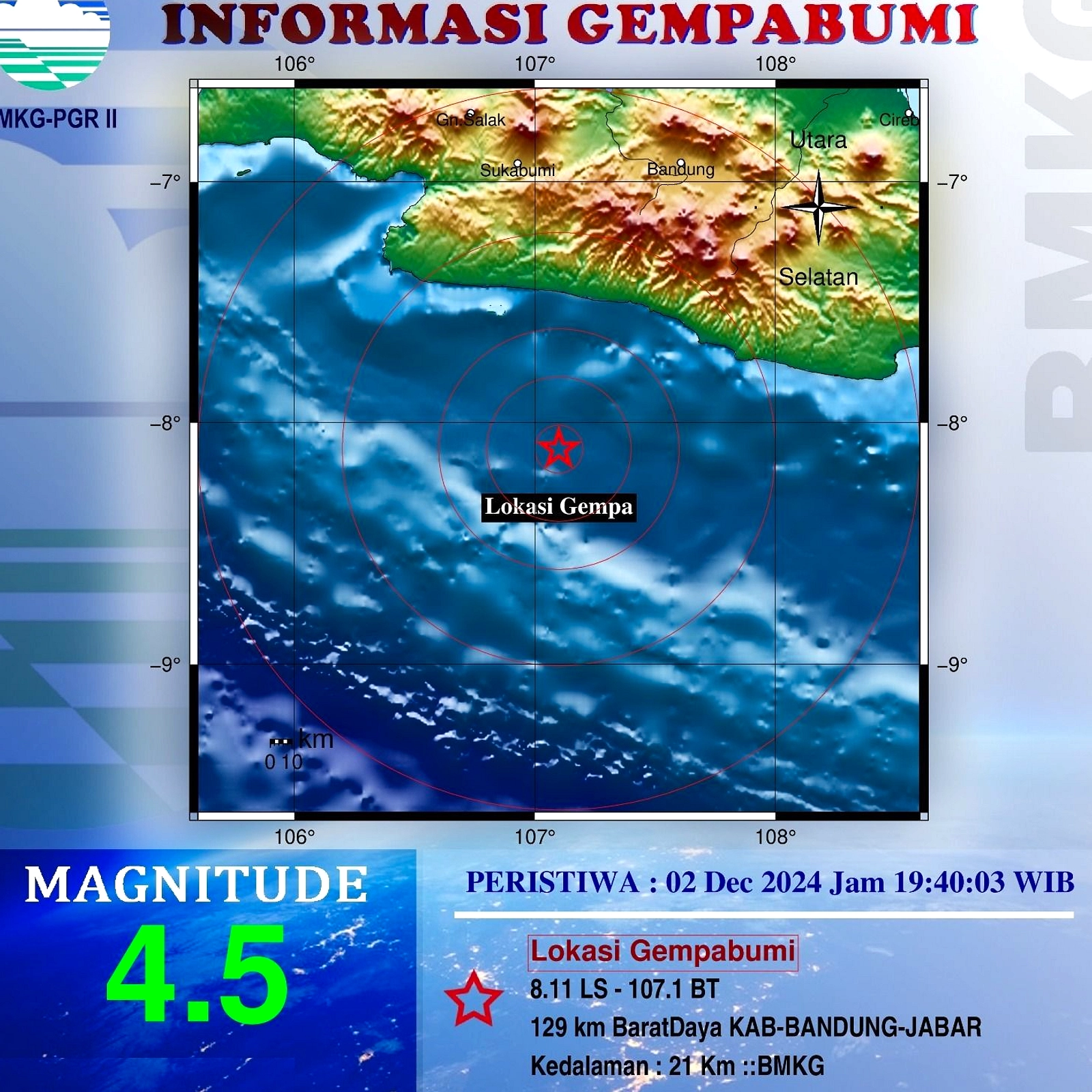 Gempa M 2,3 di Bandung, Tidak Menimbulkan Kerusakan