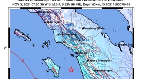 Gempa Magnitudo 3,0 Guncang Padangsidimpuan 21 Mei 2026