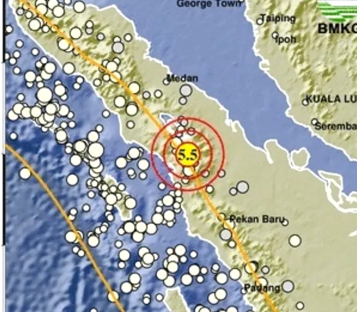 Gempa Magnitudo 3,1 Guncang Padangsidimpuan, Sumut