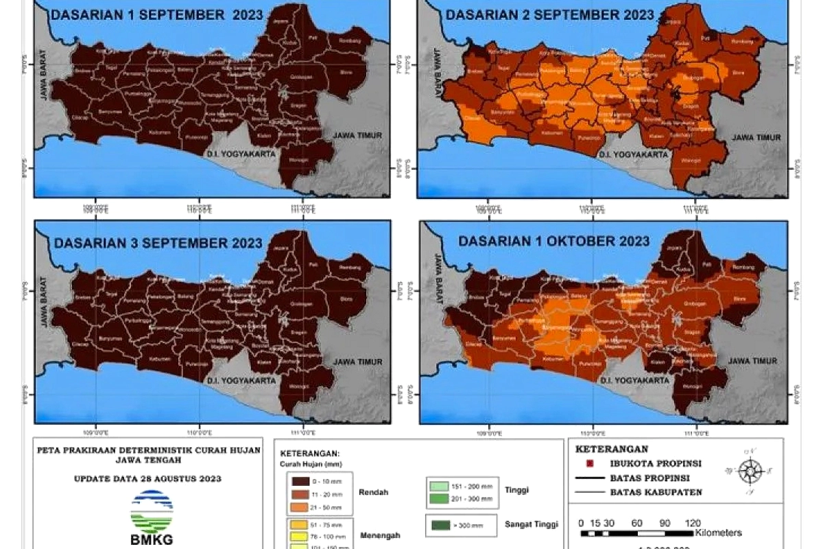 Hujan Ringan Hingga Lebat di Jawa Tengah 08 April 2026