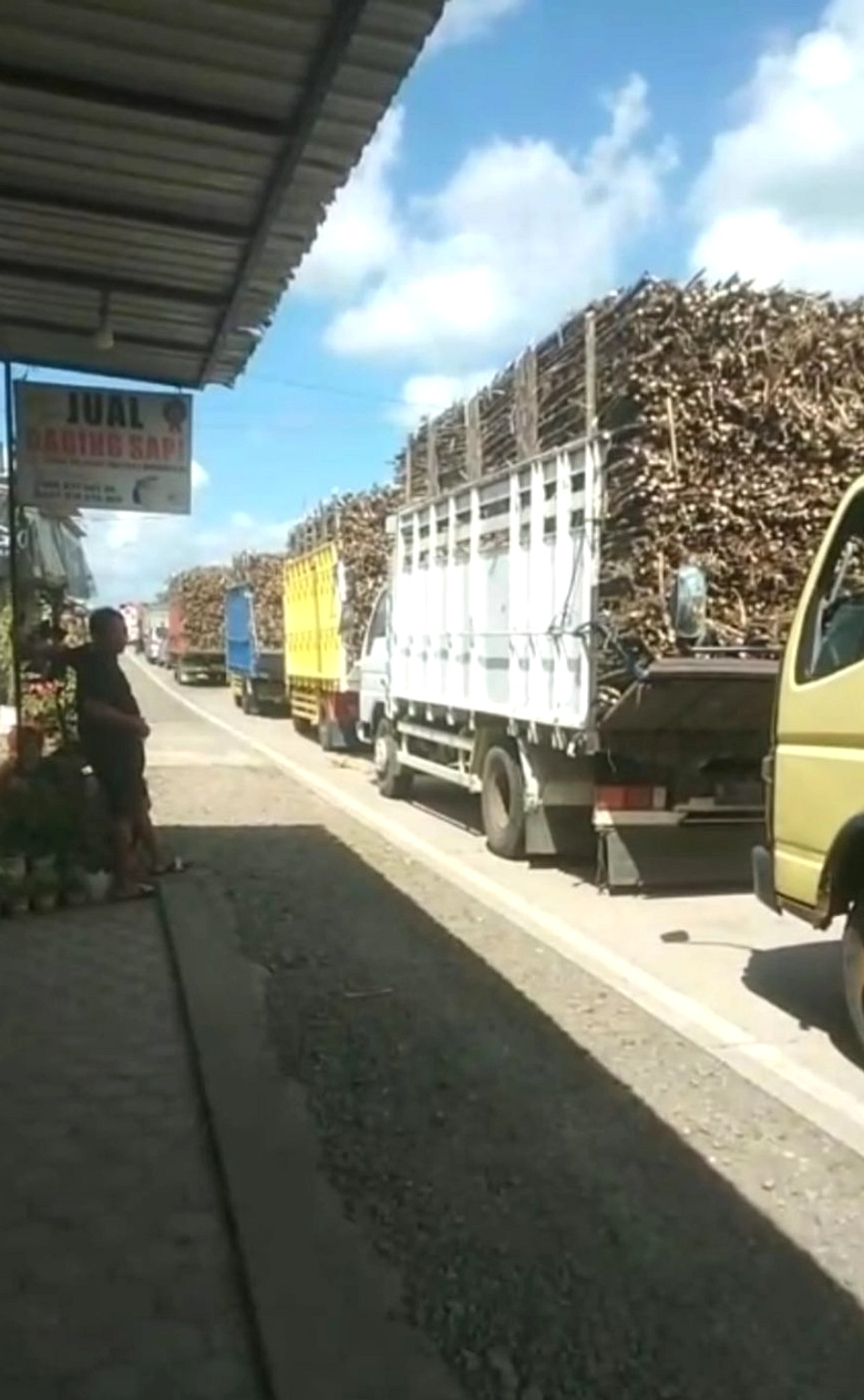 Ibu Motor Berhenti di Depan Bus Merah Viral di Magetan