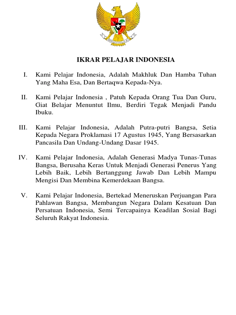 Ikrar Pelajar Indonesia Resmi Dilaksanakan di Semua Sekolah