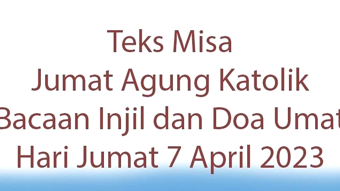 Jadwal Misa Jumat Agung 3 April 2026 di Medan: Offline/Online