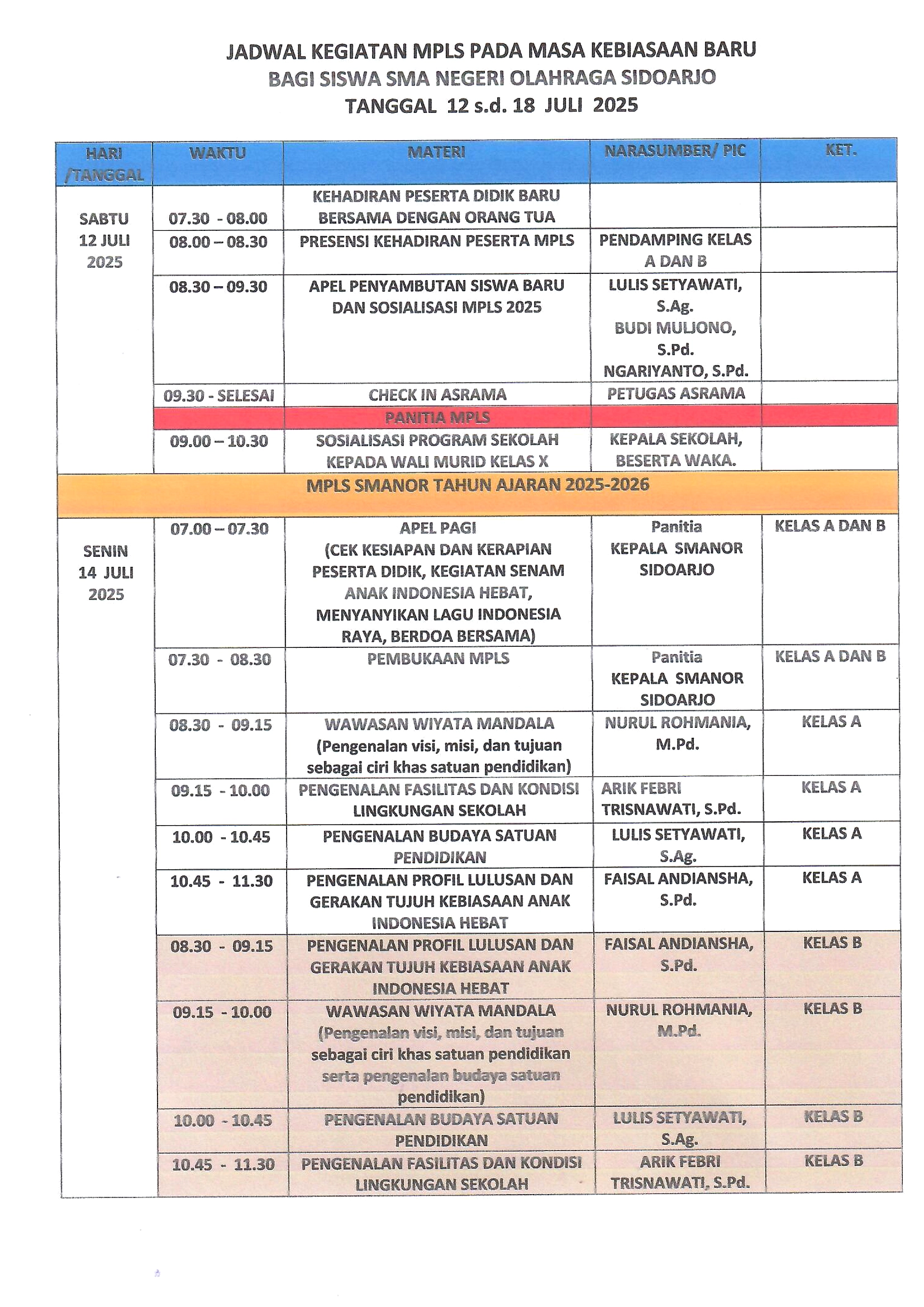 Jadwal MPLS 2026 SD-SMA Rilis