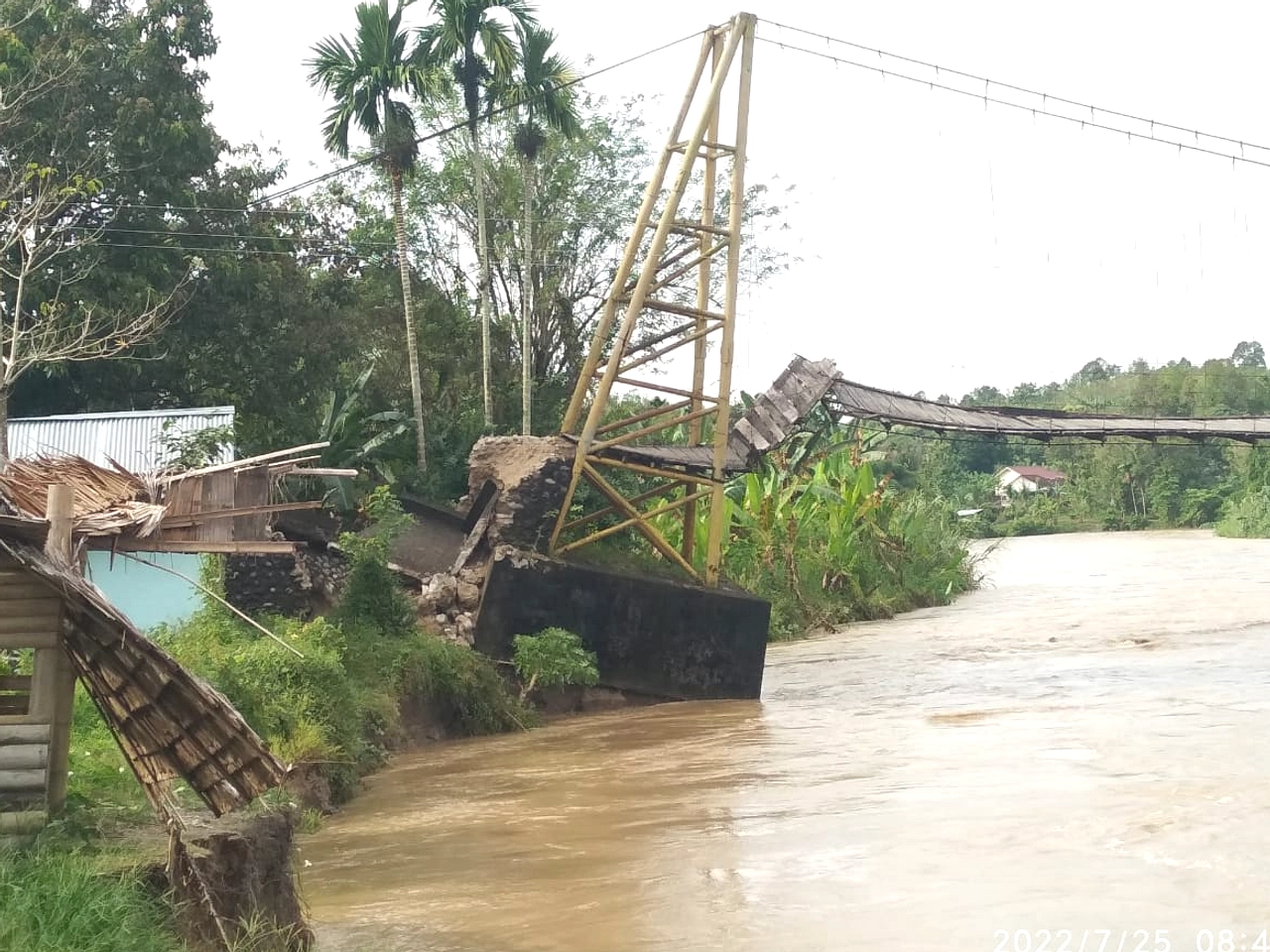 Jembatan Teluk Agung Terputus, Pembangunan Sementara Dimulai