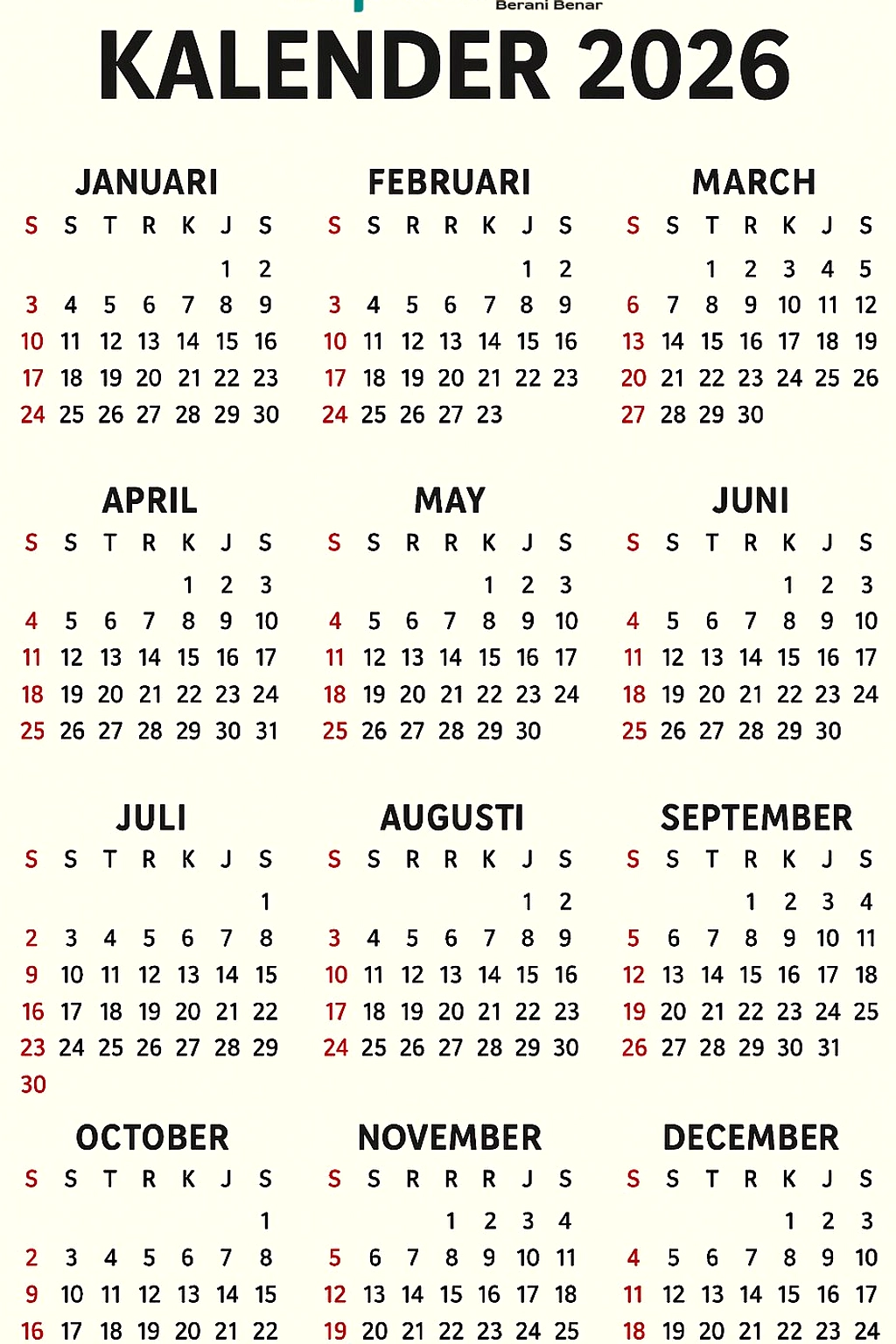 Juni 2026: Dua Hari Libur Resmi di Pagi dan Tengah Bulan