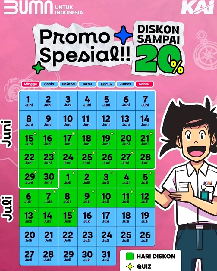 KAI Buka Diskon 30% Tiket Kereta Ekonomi Kelas Komersial