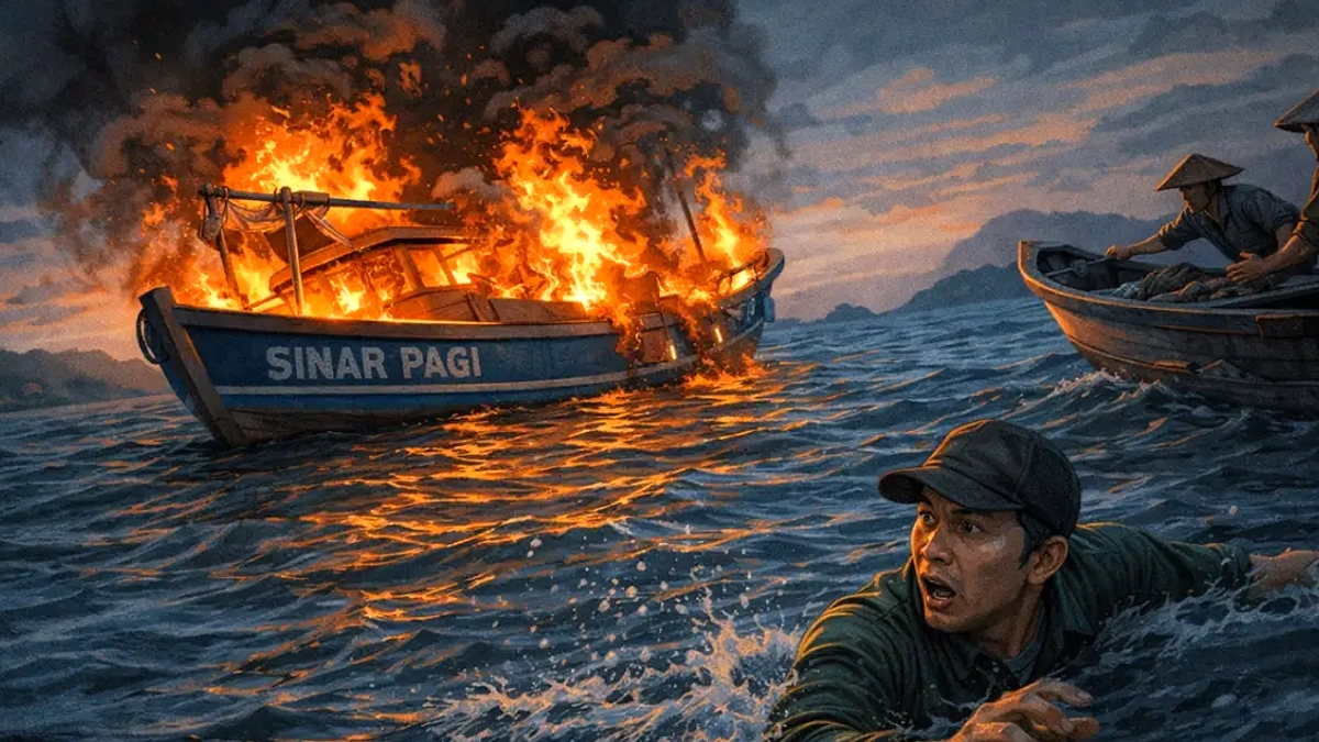 Kebakaran Hebat di Belawan, Puluhan Perkapalan Nelayan Terbakar