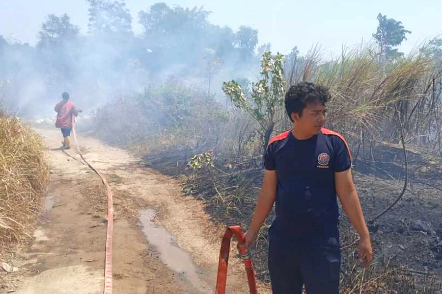 Kebakaran Ilalang 2 Hektare di Klungkung, Damkar Kewalahan