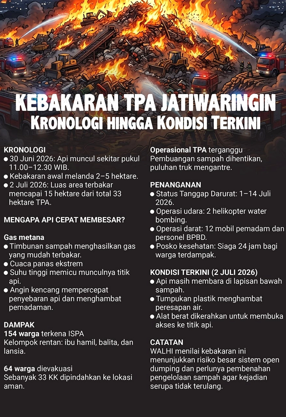 Kebakaran TPA Jatiwaringin, Polusi Udara Mengancam Warga