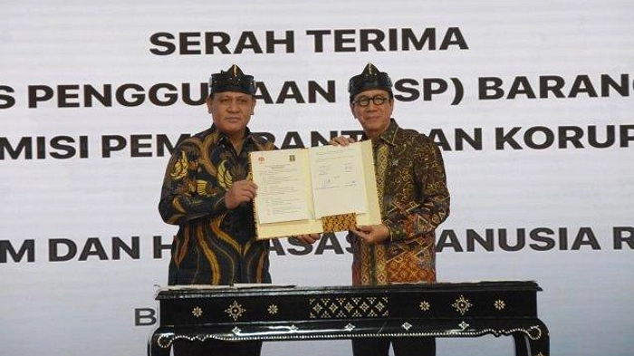 KPK Serahkan Rumah Rp508 Juta ke KemenHAM Palembang
