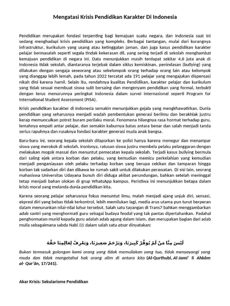Krisis Nilai Pendidikan Tinggi di Mata Publik
