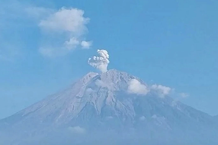 Letusan Semeru Pagi 23 Maret: Kolom Abu 800 Meter Tinggi