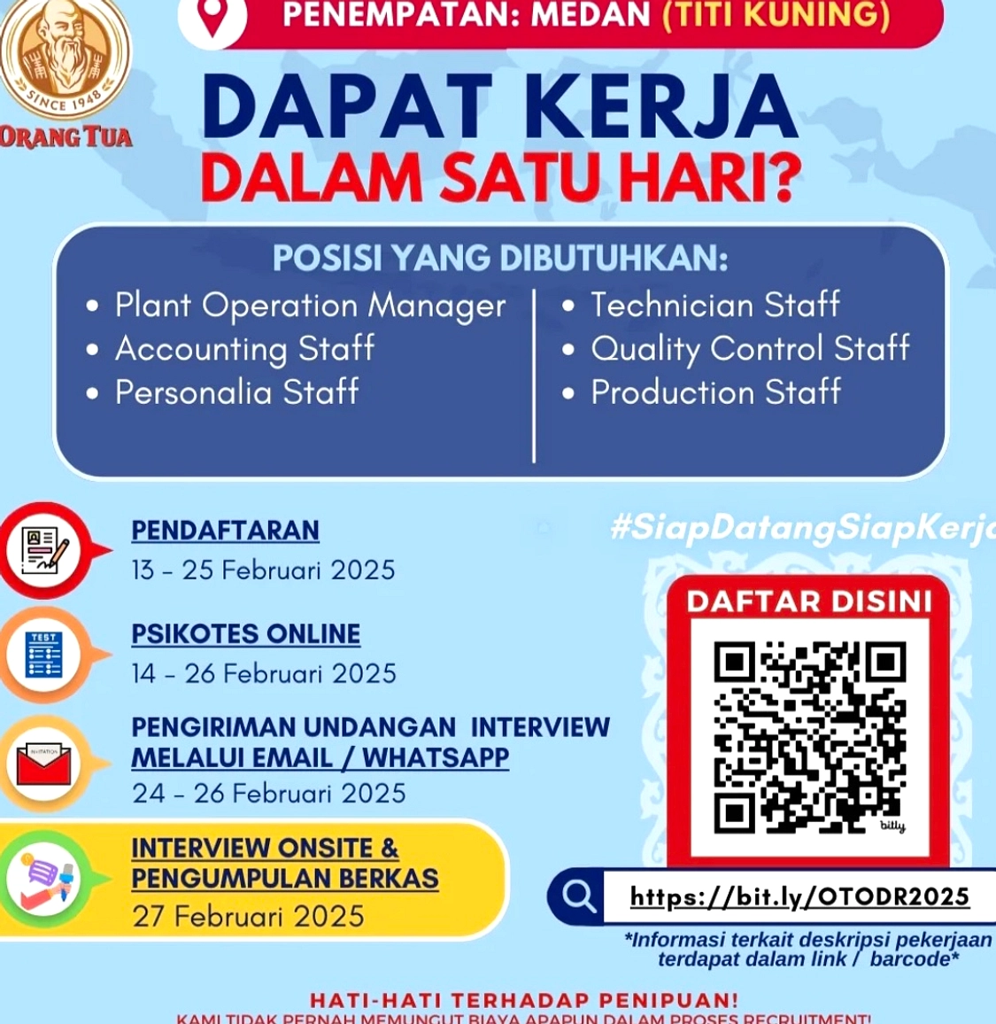 Medan Gelar Wawancara Kerja Langsung, Rabu 8 Juli 2026
