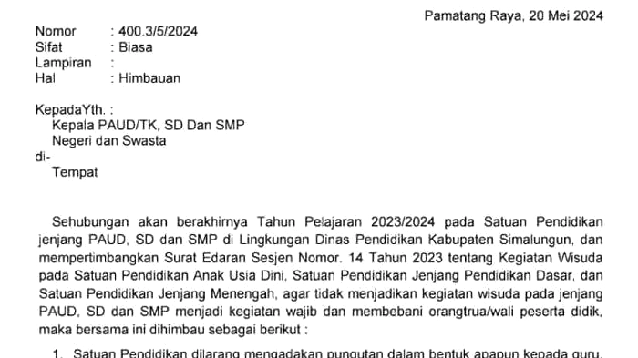Medan Larang Sekolah Lakukan Perpisahan di Luar Kota