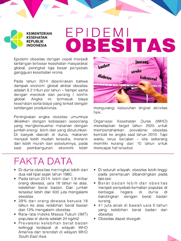 Menteri Kesehatan Peringatkan Obesitas Mempercepat Kematian