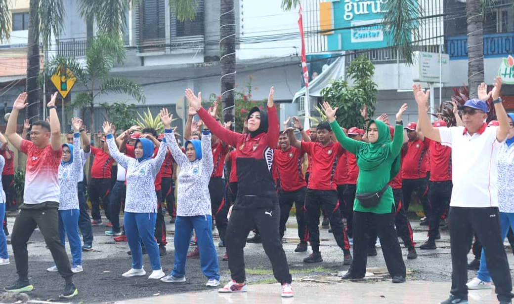 Olahraga Bersama Perkuat Sinergi TNI-Polri-Kejaksaan Muba