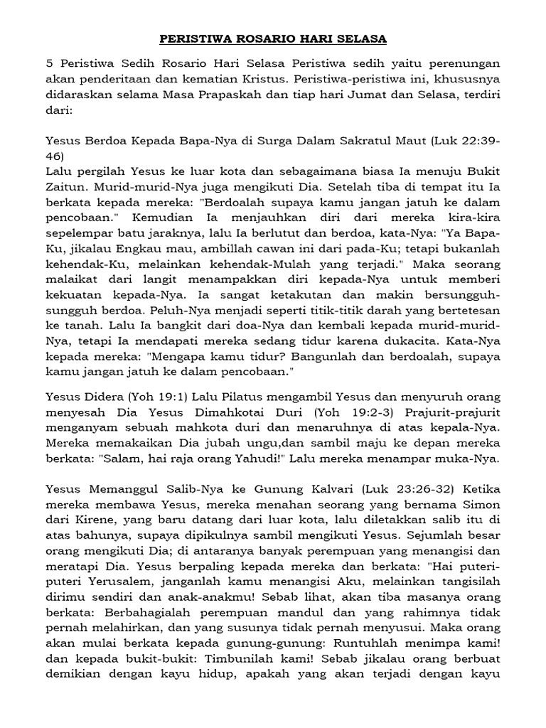 Panduan Doa Rosario Jumat, 24 April 2026: Peristiwa Sedih