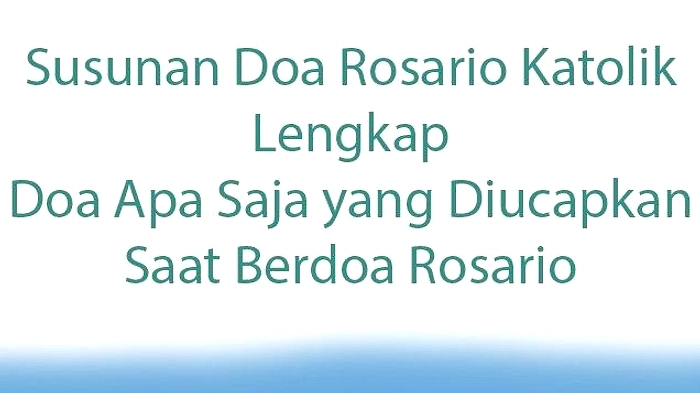 Panduan Rosario Kamis 02/04/2026: Ibadah Petunjuk Harian