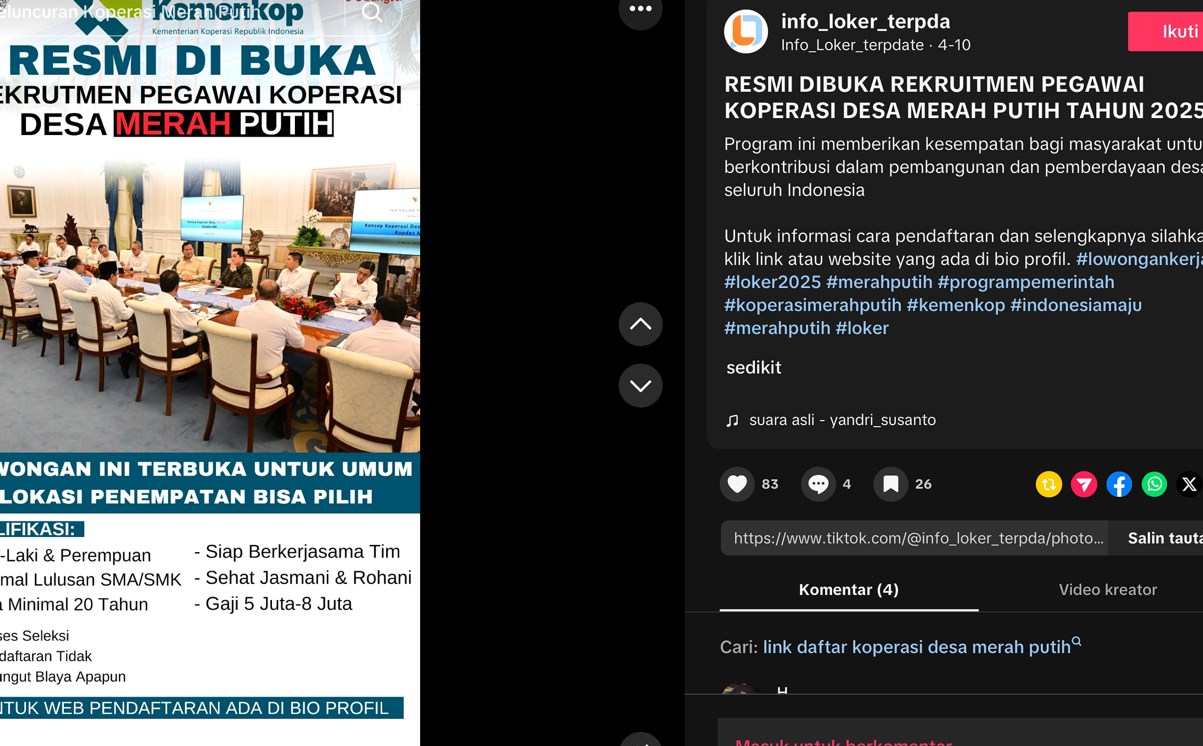 Pemerintah Rekrut 35.476 Posisi Manajer Kopdes dan KNMP 2026