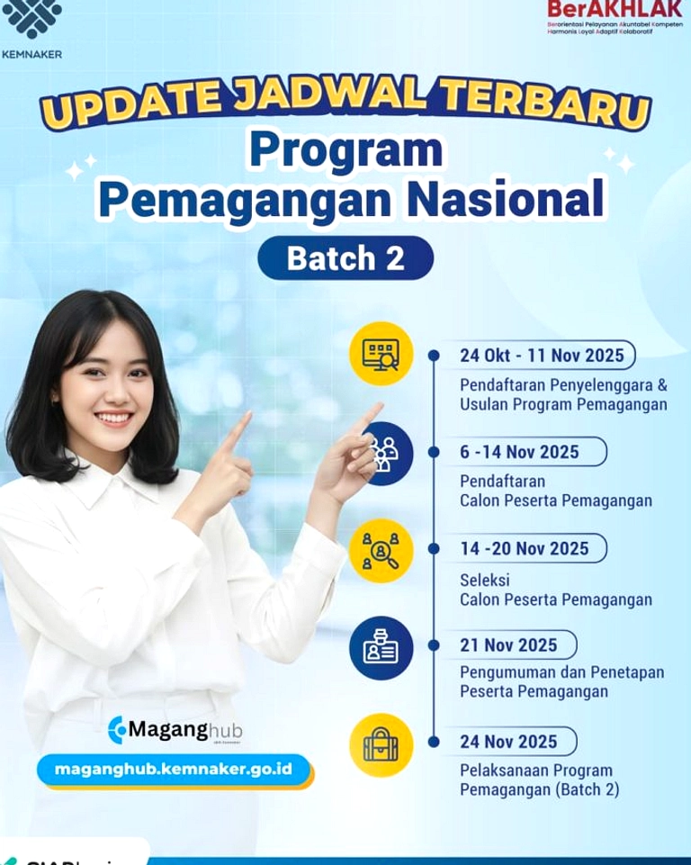 Pendaftaran Magang Nasional 2026 Dibuka Juli, Siapkan Akun SIAPkerja